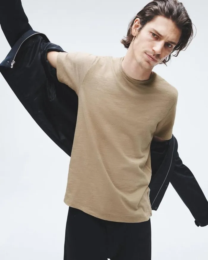 Men TShirts Rag 038 Bone Classic Flame Tee Taupe