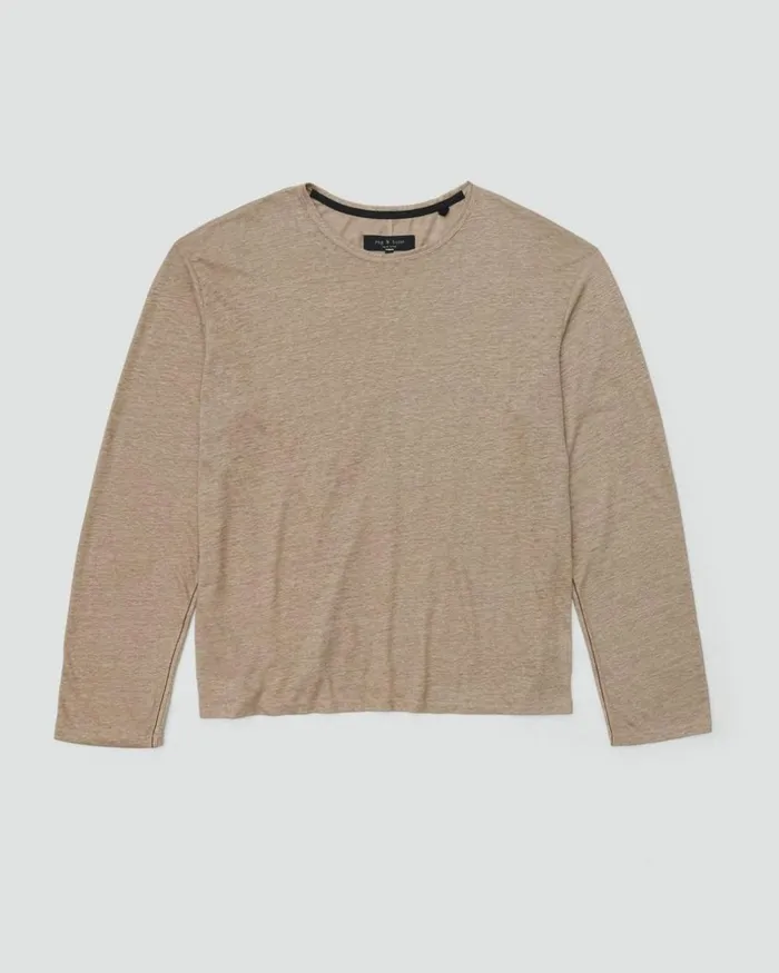 Men TShirts Rag 038 Bone Kerwin Long Sleeve Tee Taupe