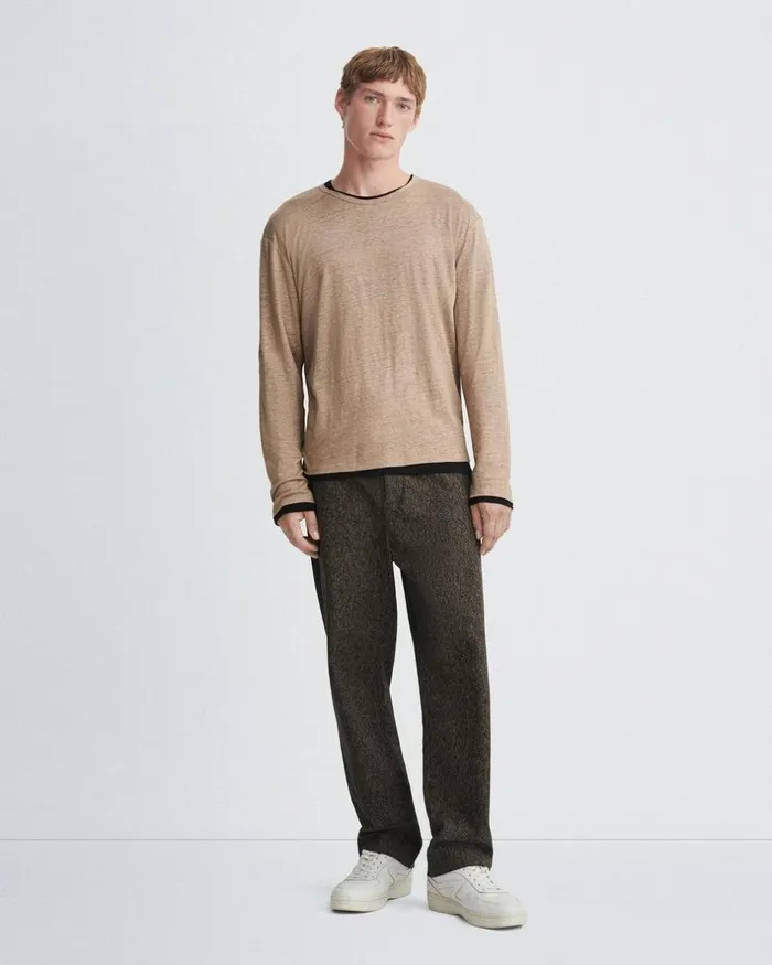 Men TShirts Rag 038 Bone Kerwin Long Sleeve Tee Taupe