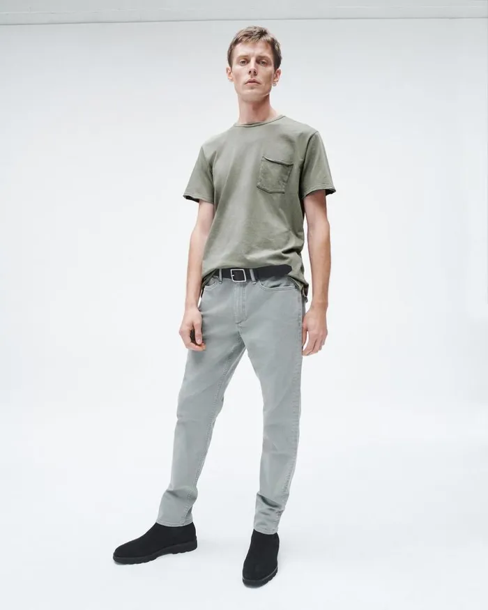 Men TShirts Rag 038 Bone Miles Principal Jersey Tee Blue Grey