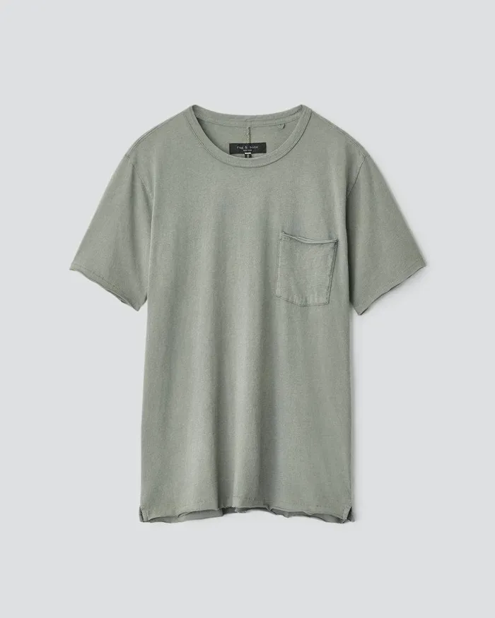 Men TShirts Rag 038 Bone Miles Principal Jersey Tee Blue Grey