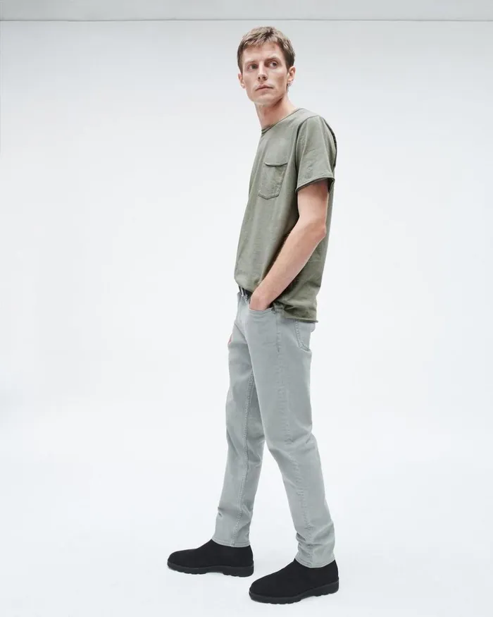 Men TShirts Rag 038 Bone Miles Principal Jersey Tee Blue Grey