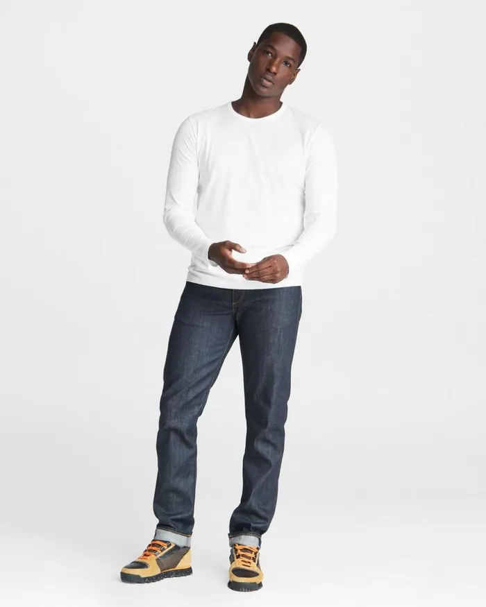 Men TShirts Rag 038 Bone Pratt Principal Long Sleeve Tee White
