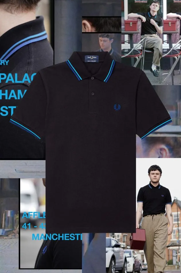 Men The Fred Perry Shirt Fred Perry M12 Blackstockport Sky Blue Bluemanchester Blue