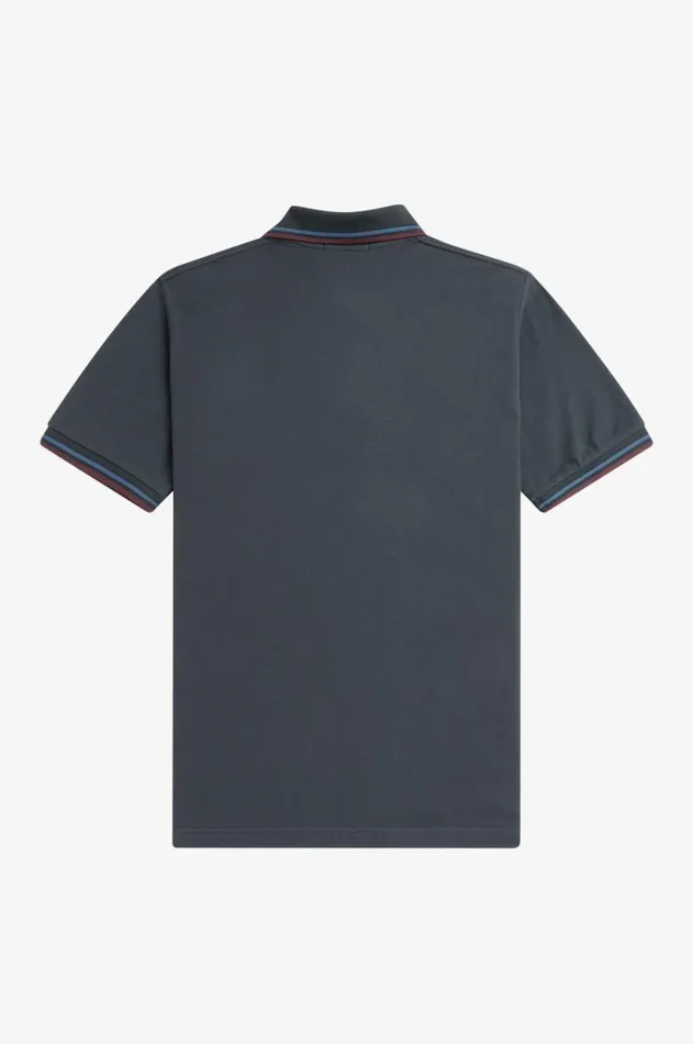 Men The Fred Perry Shirt Fred Perry M12 Night Greenmidnight Blueoxblood