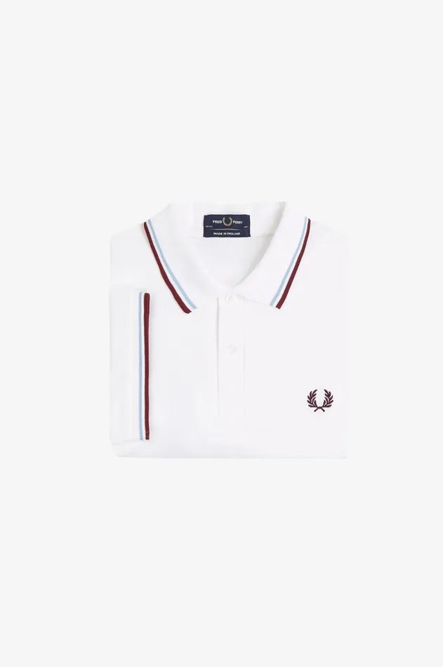 Men The Fred Perry Shirt Fred Perry M12 Whiteicemaroon