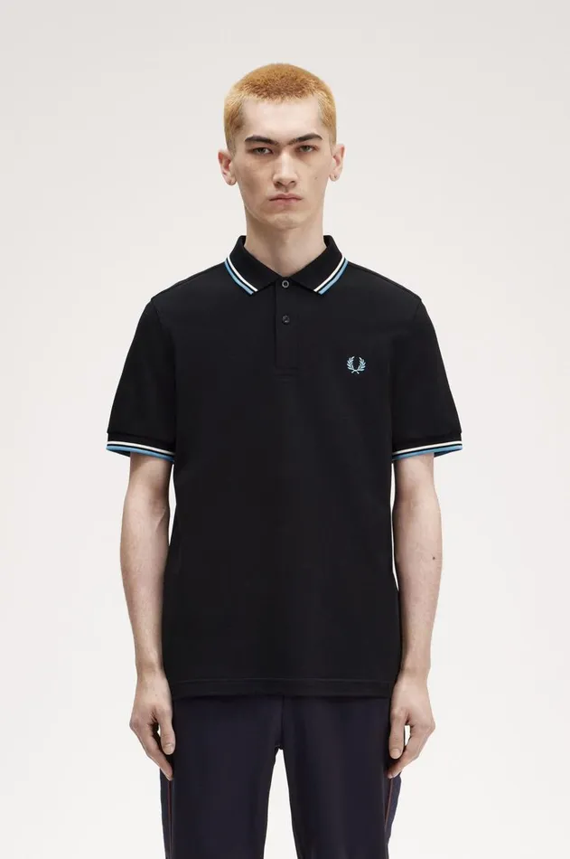 Men The Fred Perry Shirt Fred Perry M3600 Blackecrusoft Blue