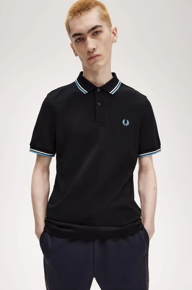Men The Fred Perry Shirt Fred Perry M3600 Blackecrusoft Blue
