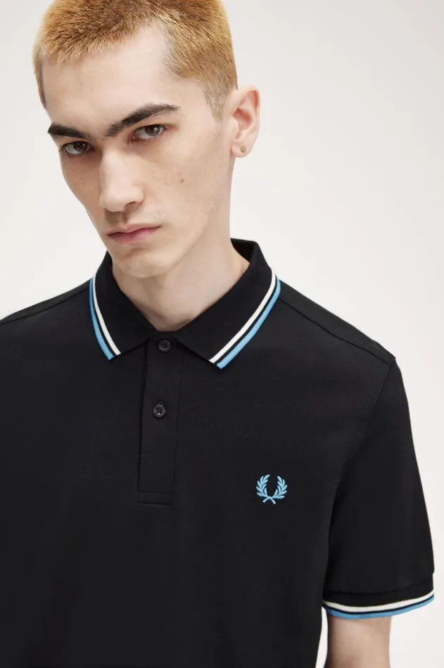 Men The Fred Perry Shirt Fred Perry M3600 Blackecrusoft Blue