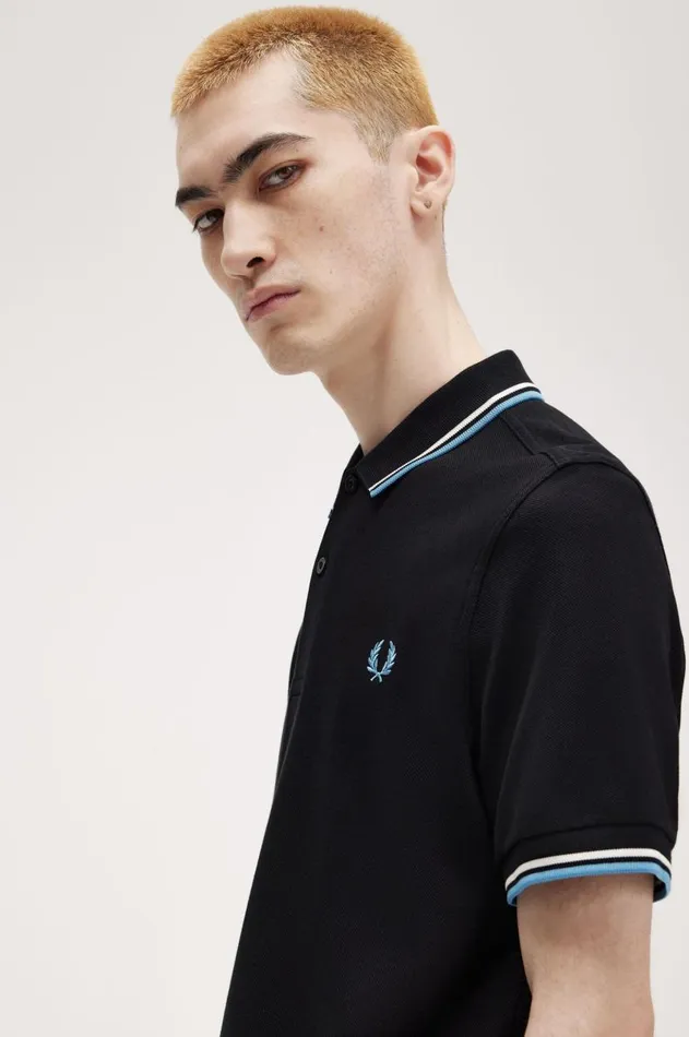 Men The Fred Perry Shirt Fred Perry M3600 Blackecrusoft Blue