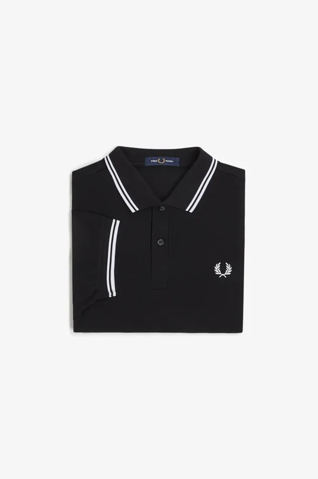 Men The Fred Perry Shirt Fred Perry M3600 Blackwhitewhite