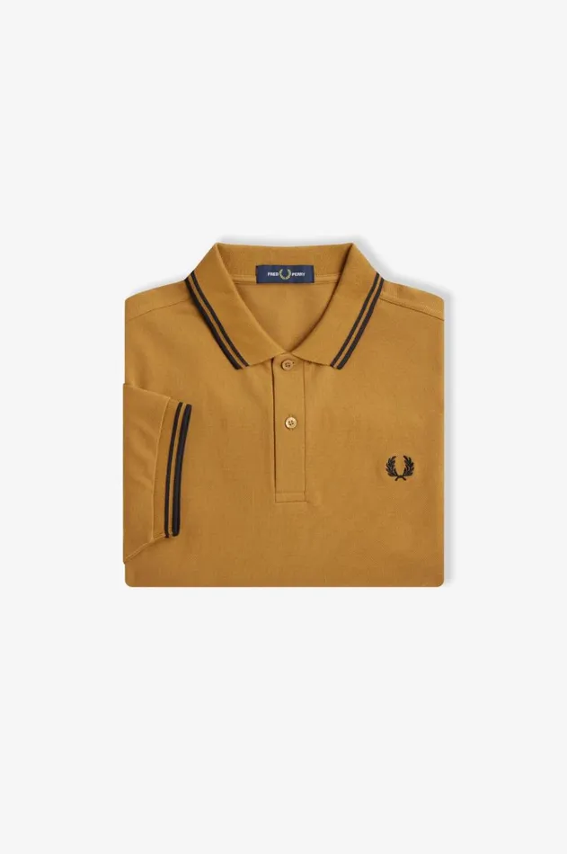 Men The Fred Perry Shirt Fred Perry M3600 Dark Caramelblackblack
