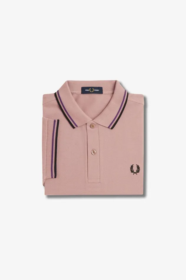 Men The Fred Perry Shirt Fred Perry M3600 Dark Pinkamethystblack