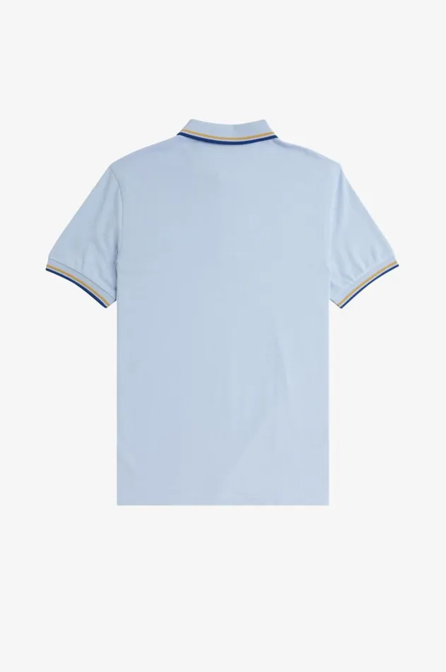 Men The Fred Perry Shirt Fred Perry M3600 Light Smokehoneycombshaded Cobalt
