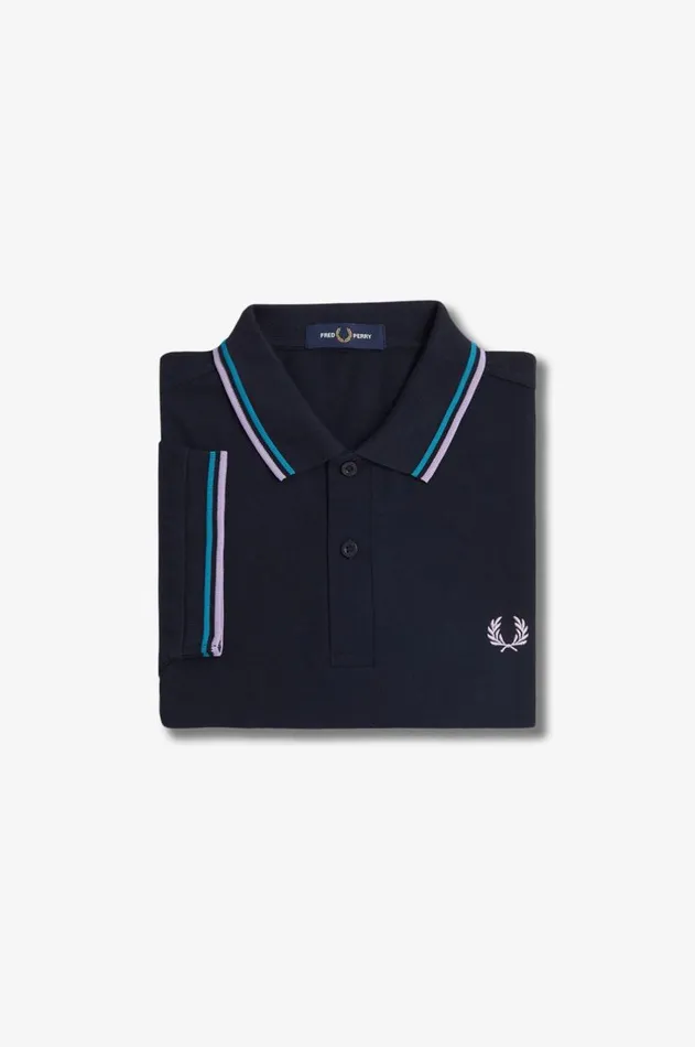 Men The Fred Perry Shirt Fred Perry M3600 Navycyber Blueultra Violet