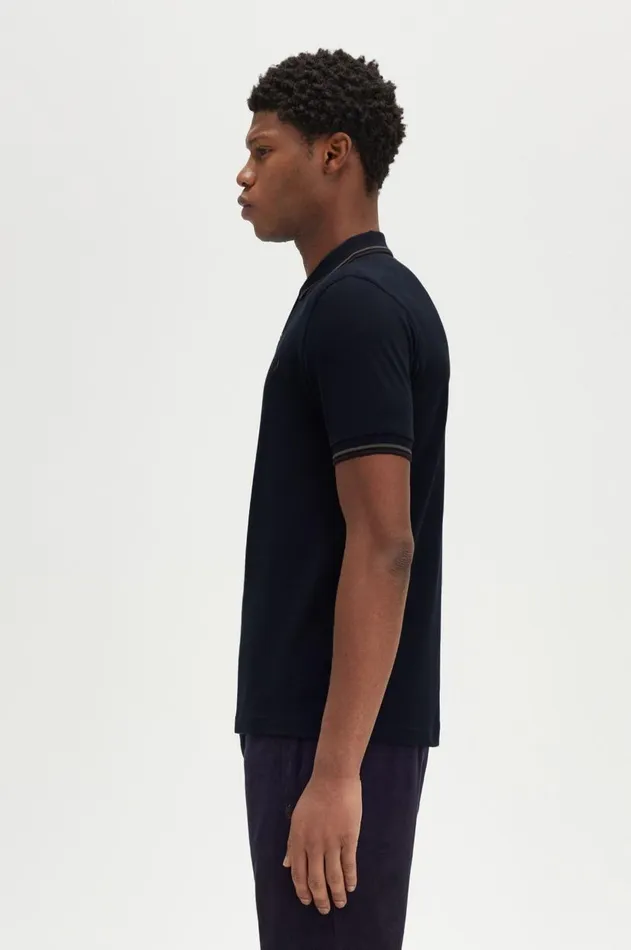 Men The Fred Perry Shirt Fred Perry M3600 Navylaurel Wreath Greencarrington Brick