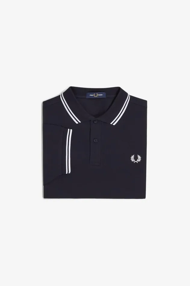 Men The Fred Perry Shirt Fred Perry M3600 Navywhitewhite