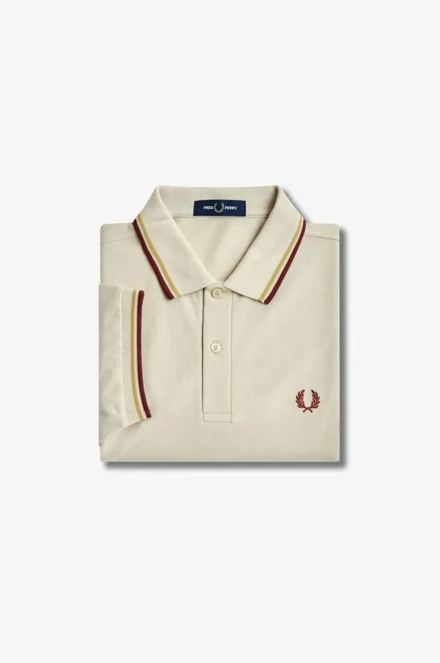 Men The Fred Perry Shirt Fred Perry M3600 Oatmealhoneycombwhisky Brown
