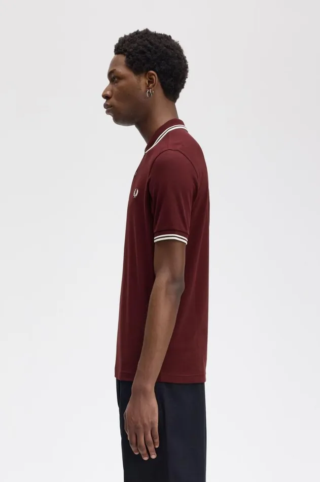 Men The Fred Perry Shirt Fred Perry M3600 Oxbloodecruecru