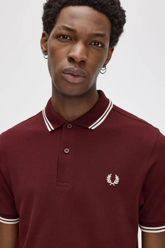 Men The Fred Perry Shirt Fred Perry M3600 Oxbloodecruecru