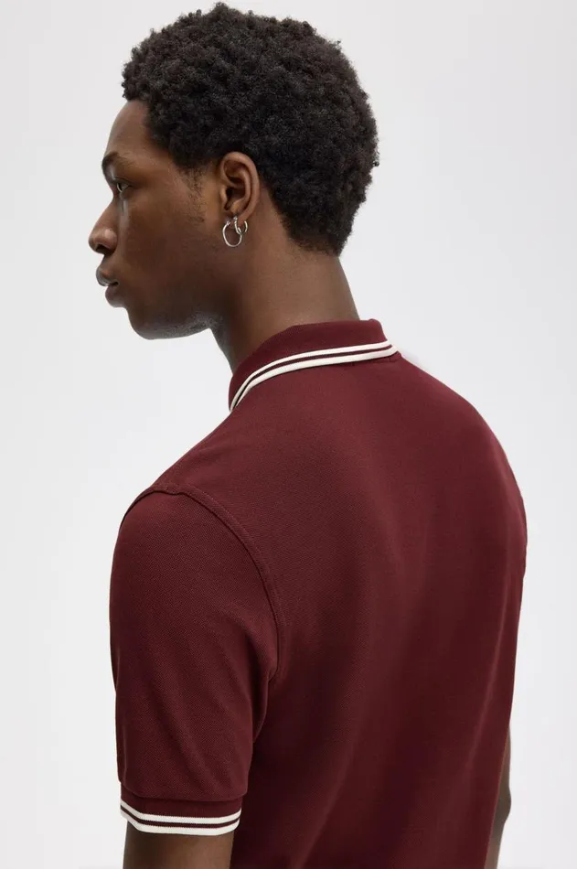 Men The Fred Perry Shirt Fred Perry M3600 Oxbloodecruecru