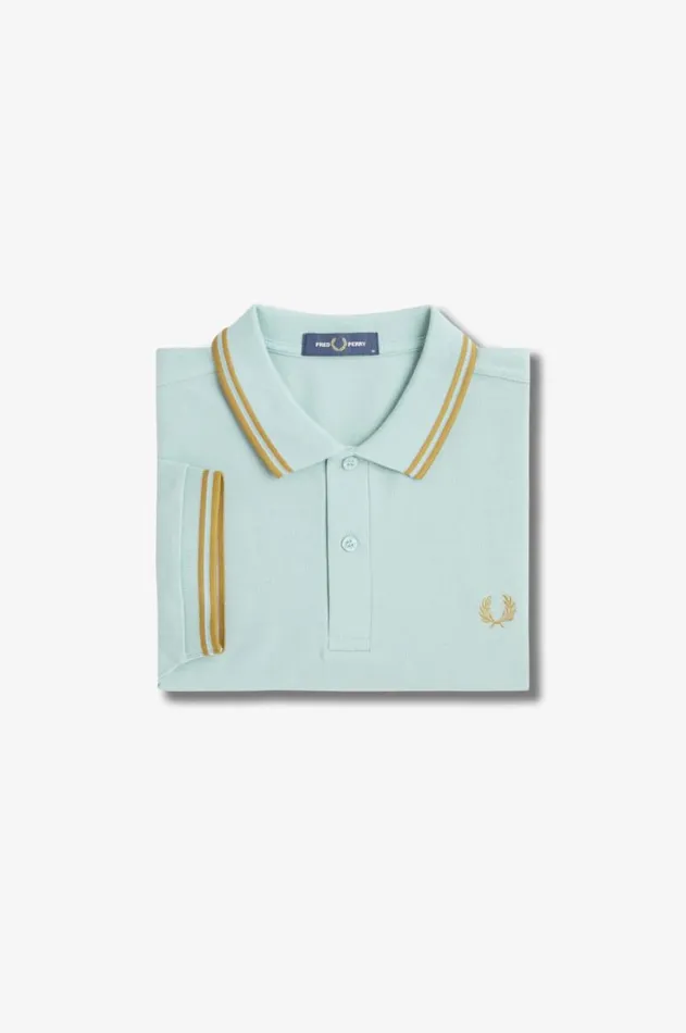 Men The Fred Perry Shirt Fred Perry M3600 Silver Bluedark Carameldark Caramel