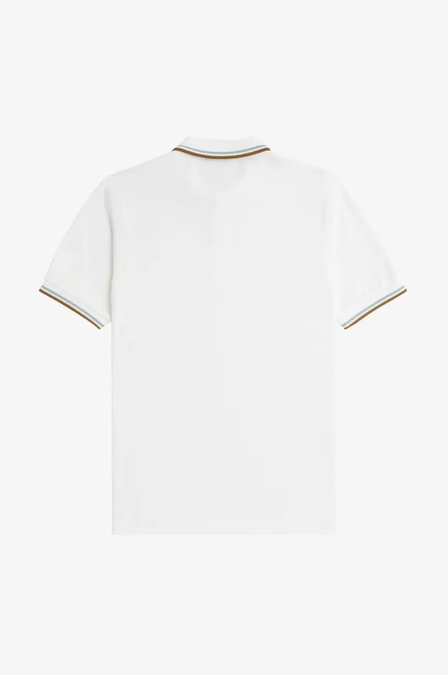 Men The Fred Perry Shirt Fred Perry M3600 Snow Whitesilver Bluedark Caramel
