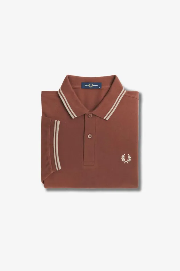 Men The Fred Perry Shirt Fred Perry M3600 Whisky Brownporridge Marlporridge Marl