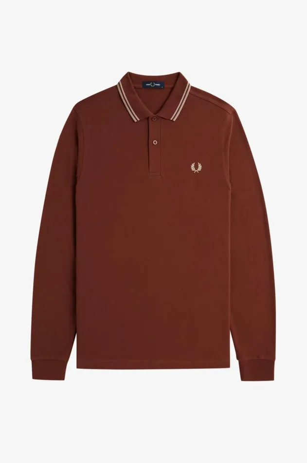 Men The Fred Perry Shirt Fred Perry M3636 Whisky Brownporridge Marlporridge Marl