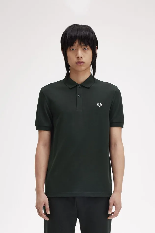 Men The Fred Perry Shirt Fred Perry M6000 Night Greensnow White