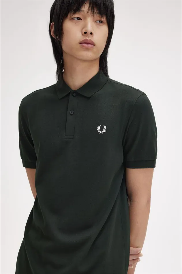 Men The Fred Perry Shirt Fred Perry M6000 Night Greensnow White