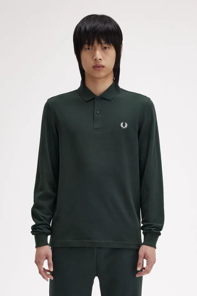 Men The Fred Perry Shirt Fred Perry M6006 Nightgreensnow White