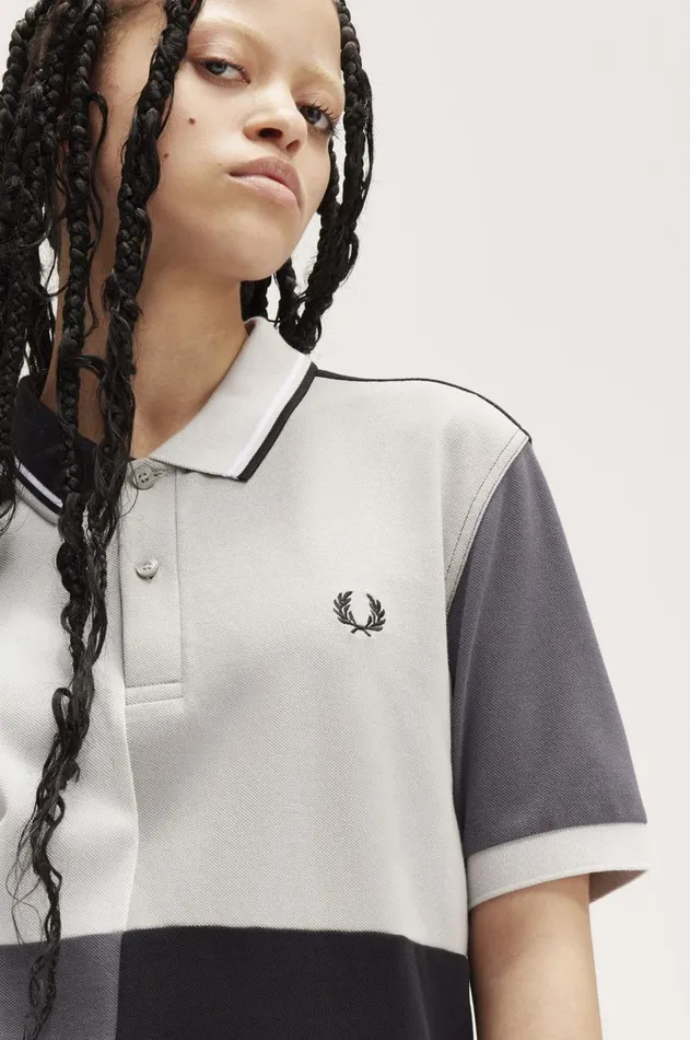 Men The Fred Perry Shirt Fred Perry Patchwork Fred Perry Shirt Black
