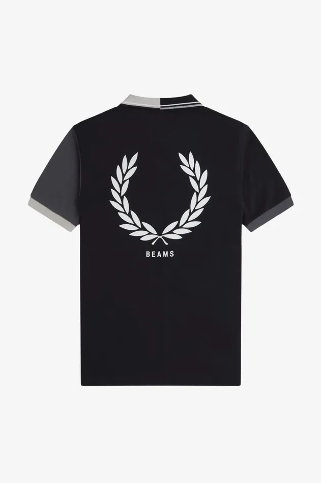 Men The Fred Perry Shirt Fred Perry Patchwork Fred Perry Shirt Black