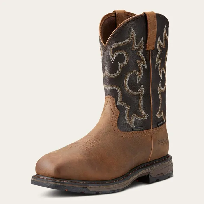 Men Waterproof Boots Ariat WorkHog Wide Square Toe 400g Waterproof Composite Toe Work Boot Rye Brown Men Waterproof Boots Ariat WorkHog Wide Square Toe 400g Waterproof Composite Toe Work Boot Rye Brown
