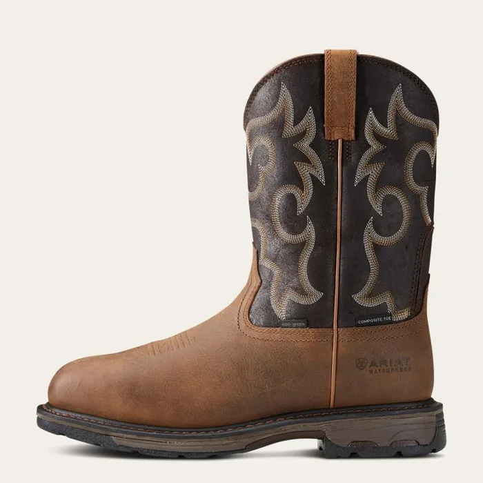 Men Waterproof Boots Ariat WorkHog Wide Square Toe 400g Waterproof Composite Toe Work Boot Rye Brown Men Waterproof Boots Ariat WorkHog Wide Square Toe 400g Waterproof Composite Toe Work Boot Rye Brown