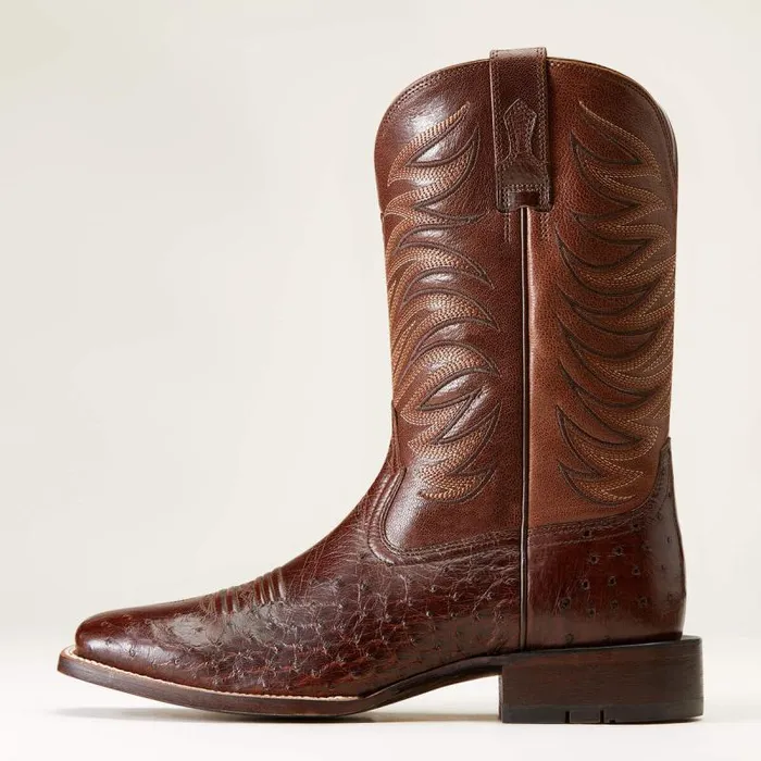 Men Western Boots Ariat Badlands Cowboy Boot Dark Tabac Smooth Quill Ostric