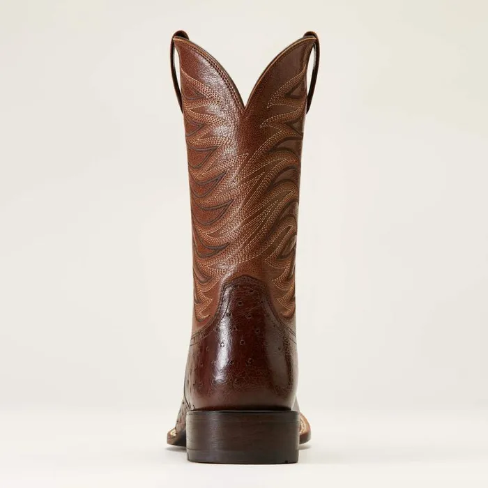 Men Western Boots Ariat Badlands Cowboy Boot Dark Tabac Smooth Quill Ostric