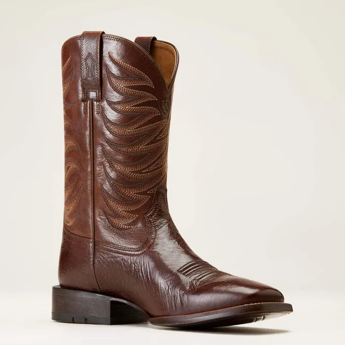 Men Western Boots Ariat Badlands Cowboy Boot Dark Tabac Smooth Quill Ostric