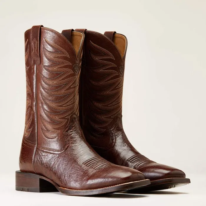Men Western Boots Ariat Badlands Cowboy Boot Dark Tabac Smooth Quill Ostric