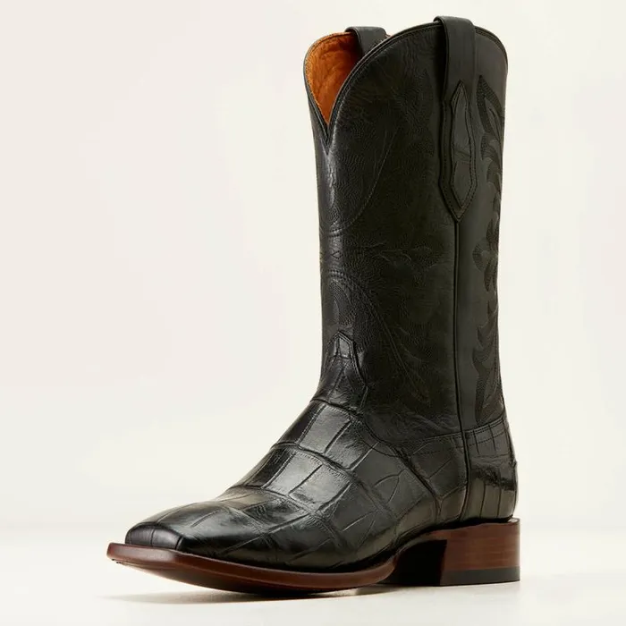 Men Western Boots Ariat Bench Made Bassett Western Boot Black American Alligator Tail Men Western Boots Ariat Bench Made Bassett Western Boot Black American Alligator Tail