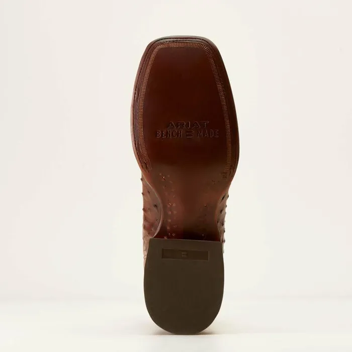 Men Western Boots Ariat Bench Made Bassett Western Boot Bourbon Full Quill Ostrich