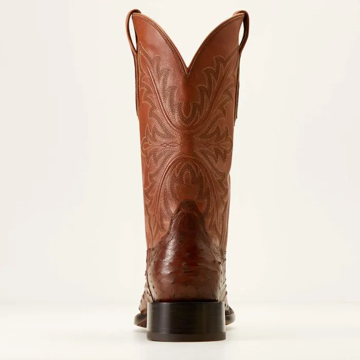 Men Western Boots Ariat Bench Made Bassett Western Boot Bourbon Full Quill Ostrich