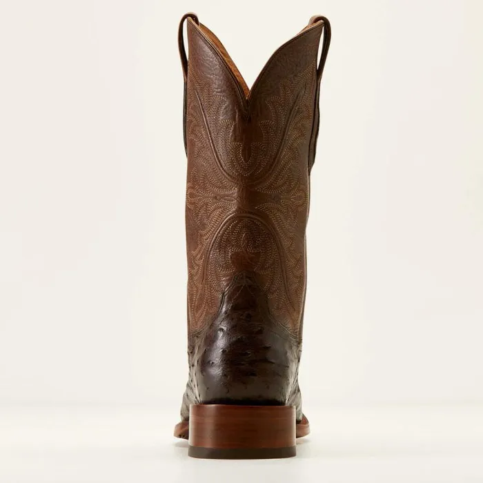 Men Western Boots Ariat Bench Made Bassett Western Boot Espresso Full Quill Ostrich