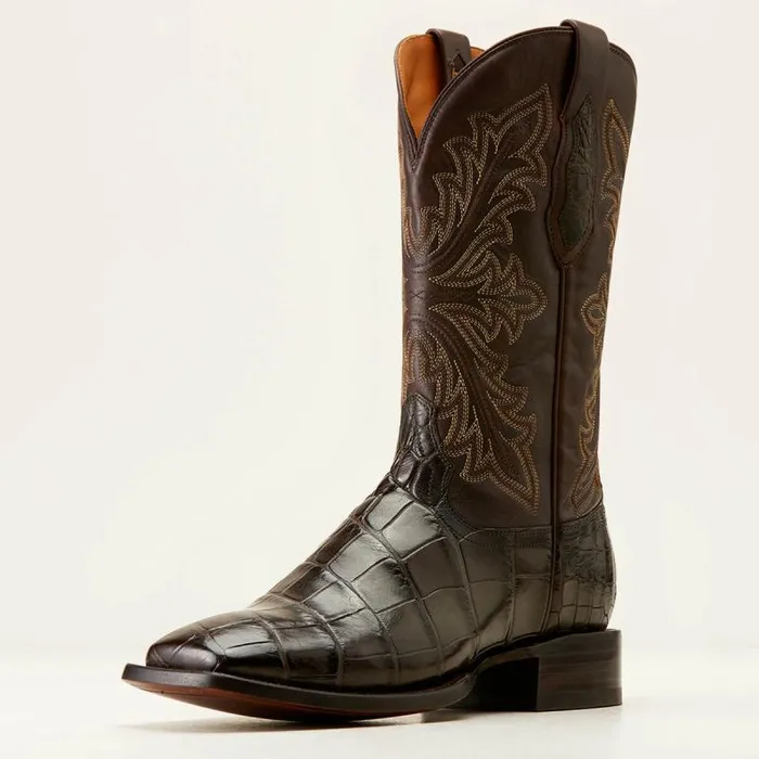 Men Western Boots Ariat Bench Made Bassett Western Boot Hickory American Alligator Men Western Boots Ariat Bench Made Bassett Western Boot Hickory American Alligator