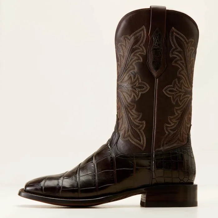 Men Western Boots Ariat Bench Made Bassett Western Boot Hickory American Alligator