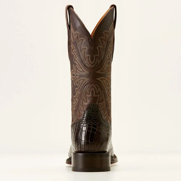 Men Western Boots Ariat Bench Made Bassett Western Boot Hickory American Alligator