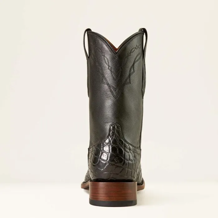 Men Western Boots Ariat Bench Made Clanton Western Boot Black American Alligatormidnight Black