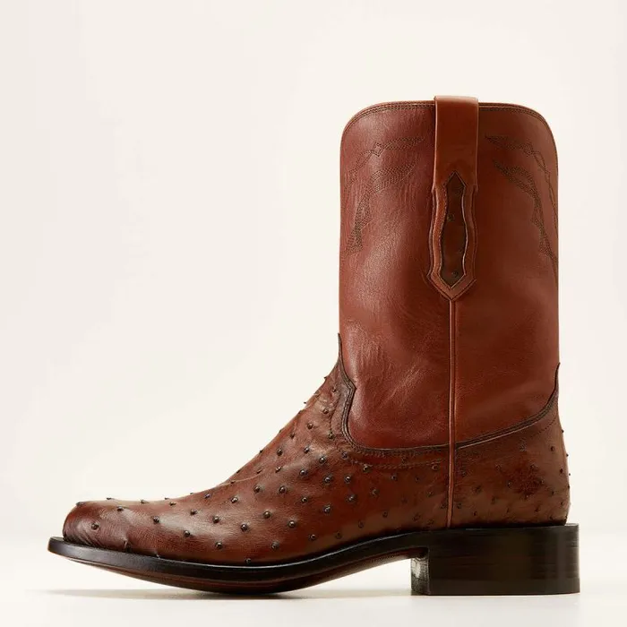 Men Western Boots Ariat Bench Made Clanton Western Boot Bourbon Full Quill Ostrich Men Western Boots Ariat Bench Made Clanton Western Boot Bourbon Full Quill Ostrich