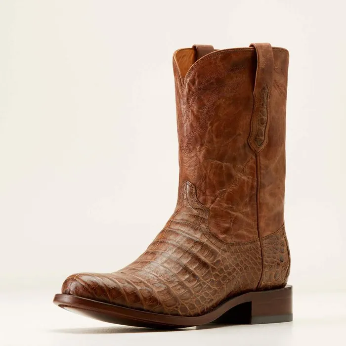 Men Western Boots Ariat Bench Made Clanton Western Boot Natural Caiman Belly
